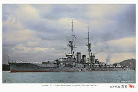 Ijn Battlecruiser Kirishima Early Configuration At Sasebo Naval Port Dec 21 1915 Rare Color Picture Navire De Guerre Plans De Bateau Cuirasse