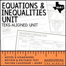 Practical math homework maneuvering the middle. Equations And Inequalities Unit Algebra 1 Teks Maneuvering The Middle