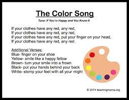 10 Preschool Songs About Colors Classroom Songs Kindergarten Songs Preschool Songs