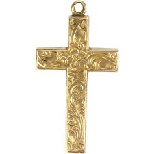 This Beautiful English 9 Carat Gold Cross Is From The Late Victorian Period And Is Very Solidly Made It Measures 1 An Engraved Cross Gold Engraving Gold Cross
