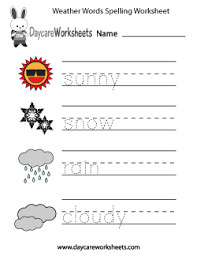 preschool weather worksheets