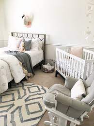 Pink And Grey Nursery And Guest Room Nursery Guest Room Combo Shared Baby Rooms Master Bedroom Nursery
