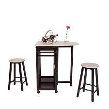 This large kitchen island with granite top is constructed of solid hardwoods and engineered wood. 3pcs Dinning Set Table Rolling Kitchen Island Trolley Cart Set Breakfast Bar Cart Drop Leaf Folding Table W 2 Stools And 2 Drawers Buy Online In Armenia At Armenia Desertcart Com Productid 144282950