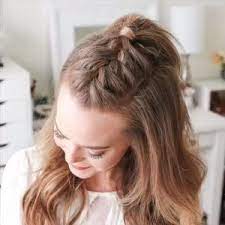 Simple Half Up Do With French Braid Hair Braid Videos Braids For Long Hair Braided Ponytail Hairstyles