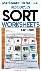 Man Made Or Natural Resource Sort Worksheet Students Sort The Pictures By Putting The Object In Worksheets For Kids Fun Worksheets For Kids Natural Resources