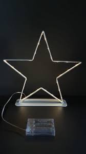 Weihnachtsstern Weiß Metall Stern Beleuchtet 30 Led Warmweiß 28 Cm Weihnachtsdeko