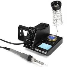 220v 60w Soldering Welding Iron Station Tip Cleaner Paste Holder Adjustable Eu Plug Welding Professional Tools Soldering