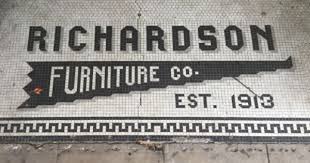 Typeverything Com Richardson Furniture Co Mosaic Chico Ca With Images Signage Design Signage Floor Signage