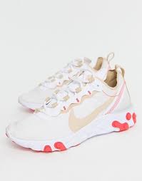 Nike Beige And Red React Element 55 Trainers Asos Nike Beige Asos