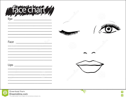 Face Chart Makeup Artist Blank Stock Illustration