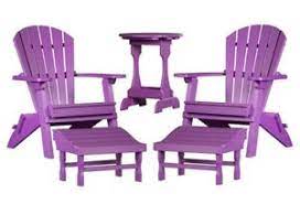 71 save 5% at checkout 5 Piece Purple Patio Set 2 Folding Adirondack Chairs 2 Ottomans Table Usa Ebay