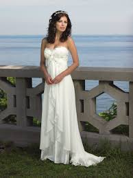 Strapless Chiffon Sweetheart Beach Wedding Dress With Empire Waistline Online Wedding Dress Chiffon Wedding Dress Beach Destination Wedding Dress