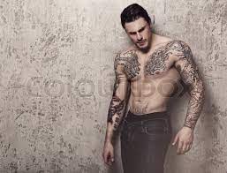 Posts with all tattoos blurred, or saying tattoos are shown in other pictures will be subject to removal. Tattooed Guy With Perfect Body Stock Image Colourbox