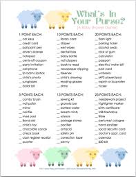 What S In Your Purse Free Printable Baby Shower Game Baby Shower Games Free Printable Baby Shower Games Baby Shower Printables