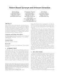 They allow for shades of oppositeness. Pdf Pattern Based Synonym And Antonym Extraction