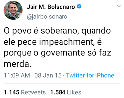 Presidents have been impeached by the house of representatives: á´¿áµ˜Ê¸ á´¬Ê³áµƒáµ˜ Ê²áµ' On Twitter Impeachment De Bolsonaro Pois Ele E Um Cabio