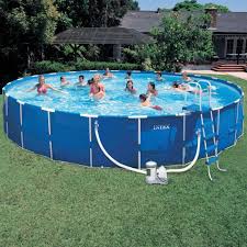 Intex Round Steel Frame Quick Pool 15 Ft X48 In Intex Swimming Pool Pool Filters Swimming Pools