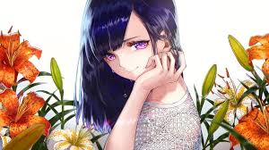 A wide variety of purple hair anime options are available to you, such as printed, knitted, and embroidered. Anime Girl Cyring Flowers Purple Hair 4k Wallpaper 4 639