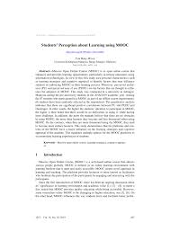 Moocs embody mit's inventiveness, rigor, and quality. Pdf Students Perception About Learning Using Mooc