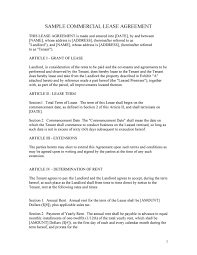 4 sample of tenancy agreement in ghana. 26 Free Commercial Lease Agreement Templates á… Templatelab