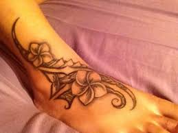 Pin By Mymy B On T A T T 0 0 Tribal Foot Tattoos Plumeria Tattoo Hawaiian Tattoo