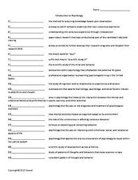 Quiz Or Worksheet That Covers The Terminology That Will Be Used When Introducing Psychology To Ps Introduction To Psychology Psychology Quiz Psychology Student