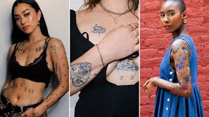 Select a girly temporary tattoo of a shooting star with rainbow stardust. Realistic Temporary Tattoos Are More Popular Than Ever Allure