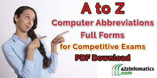 A glossary of computer oriented abbreviations and acronyms. A To Z Computer Abbreviations Full Forms For Exams Pdf Download