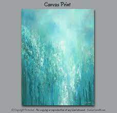 Abstract Teal Wall Art Canvas Print