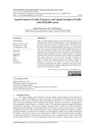 Non contact voltages detector pencil. Pdf A Performance Of Radio Frequency And Signal Strength Of Lora With Bme280 Sensor
