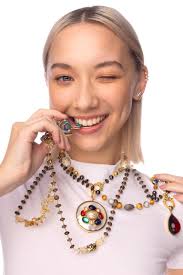 CLARISSA BRONFMAN Quartz Gold Diamond Rosary and 3 Charm Malachite Ebony  Pendant For Sale at 1stDibs