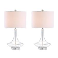 Jonathan Y Cecile 25 5 In Clear Chrome Glass Teardrop Table Lamp Set Of 2 Lamp Table Lamp Lamp Sets