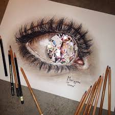Eye Diamond Colored Pencils Art Eye Art Cool Drawings Eye Drawing