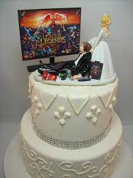 Gamer Funny Wedding Cake Topper Lol Video Game Gaming Junkie Addict Rehearsal Groom S Bride Veil Groom Pc Laptop Custom Game Over Headgear Funny Wedding Cake Toppers Wedding Cake Toppers Funny Wedding