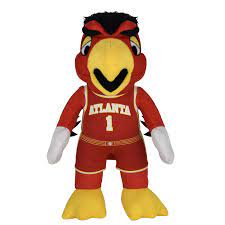 He is an anthropomorphic hawk wearing basketball shorts, a nylon body suit and mask, and wrestling boots. Atlanta Hawks Mascot Harry The Hawk 10 Plush Figure Bleacher Creatures