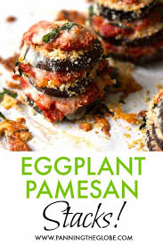Eggplant Parmesan Stacks Baked Eggplant Towers With Sauce And Cheese Recipe Eggplant Parmesan Healthy Recipes Healthy Sweet Snacks
