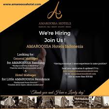 Amaroossa Looking For Gm In Bandung Jobs News Oct 2018