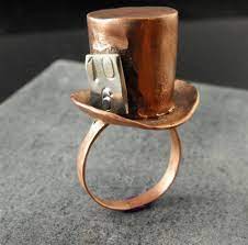 Mad Hatter Fashion Copper Ring Made To Order By Jewelstreet 28 00 Via Etsy Alice In Wonderland Jewelry Wonderland