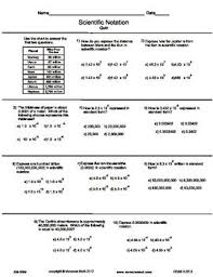 Scientific Notation Quiz Scientific Notation Math Expressions Notations