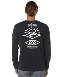 rip curl 100 percent search mens ls tee black surfstitch