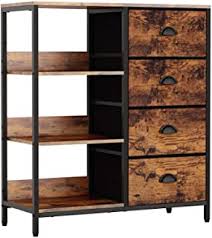 Dark wood small welsh dresser which has two shelves inside and the drawers open. Amazon Com Dressers Shelves