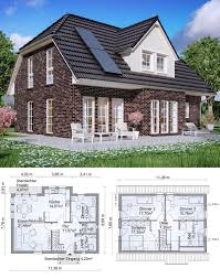 fertighaus im landhausstil mit klinker fassade erker kruppelwalmdach mit gaube 5 zimmer grundriss 130 qm haus fassade haus bauplan haus haus architektur