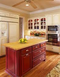 Kitchen Islands Different Color Than Cabinets Simplifying Remodeling Two Tone Cabinet Finishe Barn Red Kitchen Red Kitchen Cabinets Farmhouse Kitchen Colors