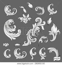 Once you get the wooden cut, you can take the template off the wood. Set Element Baroque Vector Photo Free Trial Bigstock