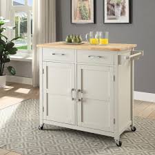 usl macie polar white kitchen cart with