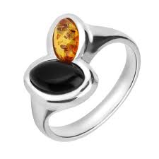 Sterling Silver Whitby Jet Amber Double Marquise Ring In 2020 Marquise Ring Big Stone Ring Gemstone Jewelry Handmade
