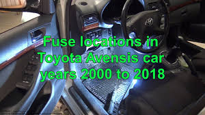 01 tacoma radio fuse novocom top. Fuses Locations In Toyota Avensis Car Years 2000 To 2018 Youtube