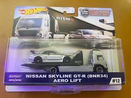 HOT WHEELS CAR CULTURE TEAM TRANSPORT NISSAN SKYLINE GT-R (BNR34) AERO LIFT  | eBay
