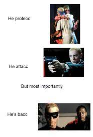 He protecc, He attacc | He Protec but He Also Attac | Know Your Meme