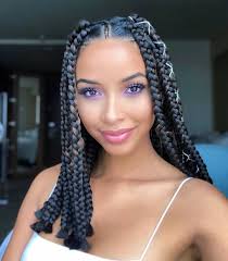 Lob Hair Prom Hairstyles Cute Hairstyles Hair Scrunchie Winterformal Hairsty In 2020 Box Braids Hairstyles For Black Women Box Braids Hairstyles Braided Hairstyles